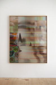 Hypotehtical landscape #76, Peinture et encres sur polycarbonate, 160x130 cm, 2025 - © Guillaume Linard-Osorio