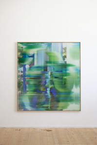 Hypotehtical landscape #72, Peinture et encres sur polycarbonate, 140x130 cm, 2025 - © Guillaume Linard-Osorio