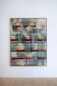 Hypothetical landscape, Peinture et encres sur polycarbonate, 170x130 cm, 2025 - © Guillaume Linard-Osorio