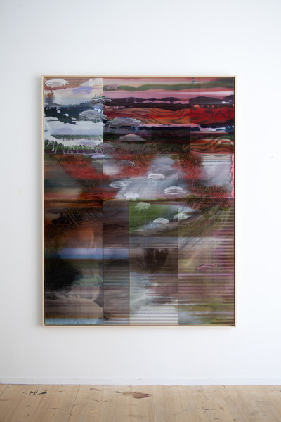 Hypothetical landscape #80, Peinture et encres sur polycarbonate, 170x130 cm, 2025 - © Guillaume Linard-Osorio